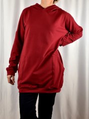 Dlouhá mikina s kapucí MICHAELA - červená