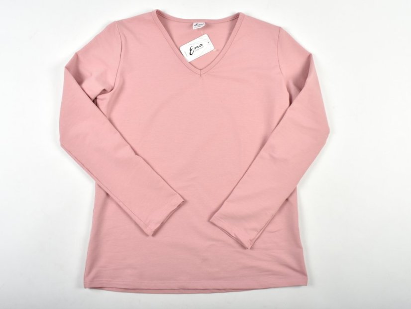 Pyžamové / domácí triko JARKA s dlouhým rukávem  - růžové - Velikost: EU46