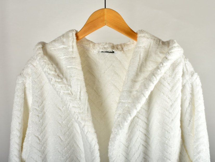 Župan ATHENA s kapucí - bílý