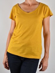 Dámské tričko DANY s véčkem - hořčicové