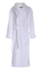 Župan ATHENA se šálovým límcem - bílý