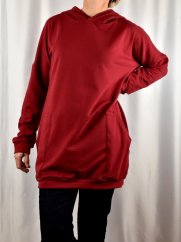 Dlouhá mikina s kapucí MICHAELA - červená