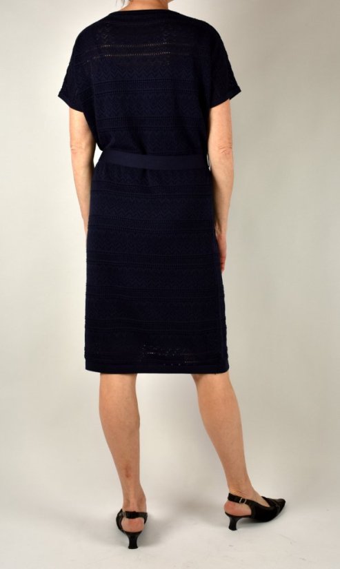 Letní pletené šaty s krátkým rukávem Deep Blue