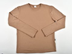 Pyžamové nebo domácí triko s dlouhým rukávem KAMIL - světle hnědé