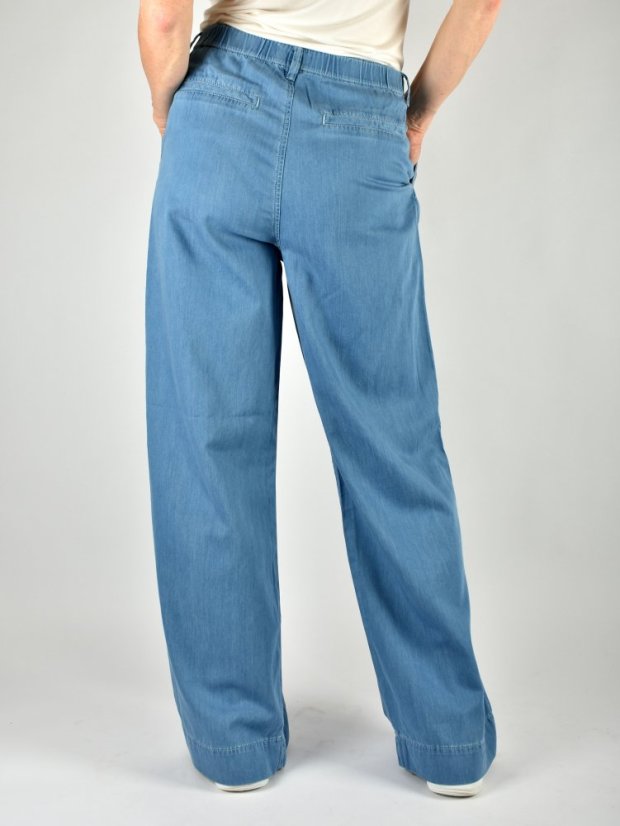 PERA Mid Blue Lt - dámské prodloužené kalhoty se širokými nohavicemi L34