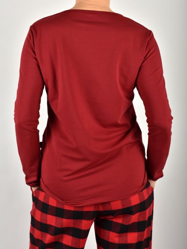 Pyžamové / domácí triko JARKA s dlouhým rukávem - cihlové - Velikost: EU46