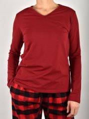 Pyžamové / domácí triko JARKA s dlouhým rukávem - cihlové