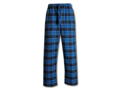 LUDVA B196 pánské pyžamové/domácí kalhoty flanelové - modrozelená kostka L34