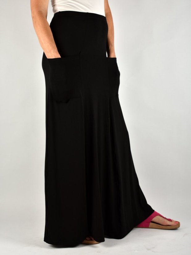 LOTTA prodloužená černá sukně s kapsami