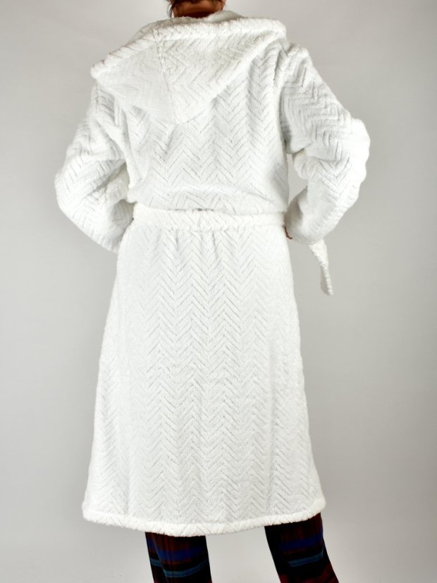 Župan ATHENA s kapucí - bílý