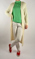 Dlouhý pletený cardigan TOSCA - smetanový
