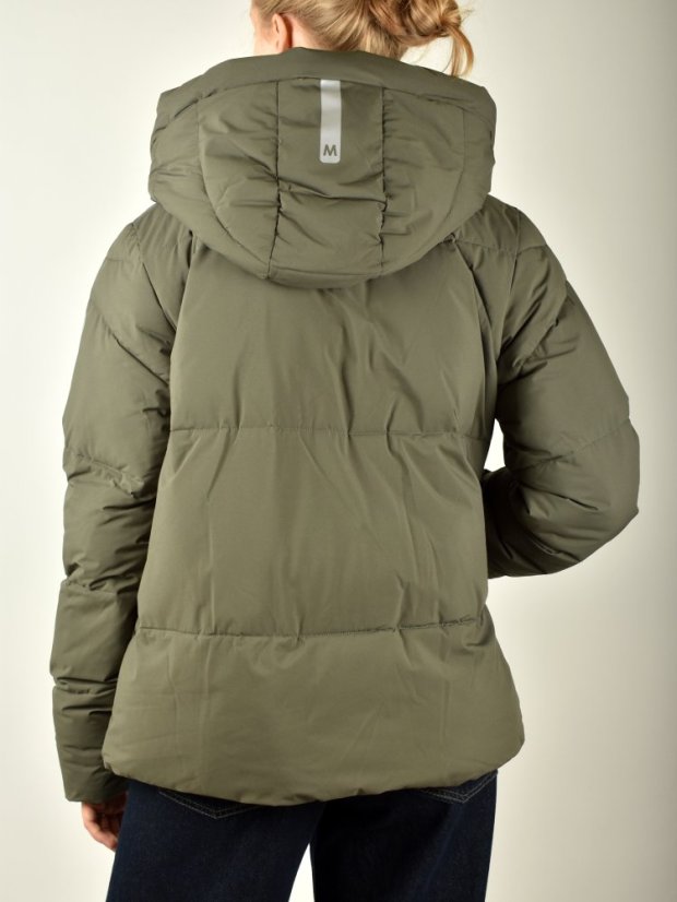 Krátká bunda s kapucí - khaki