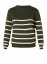 Dámský svetr s pruhy GREEN/OFF white - Velikost: EU38