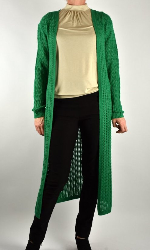 Dlouhý pletený cardigan TOSCA - zelený