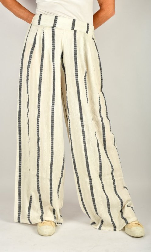 Široké letní kalhoty KELLY L34 - s pruhy