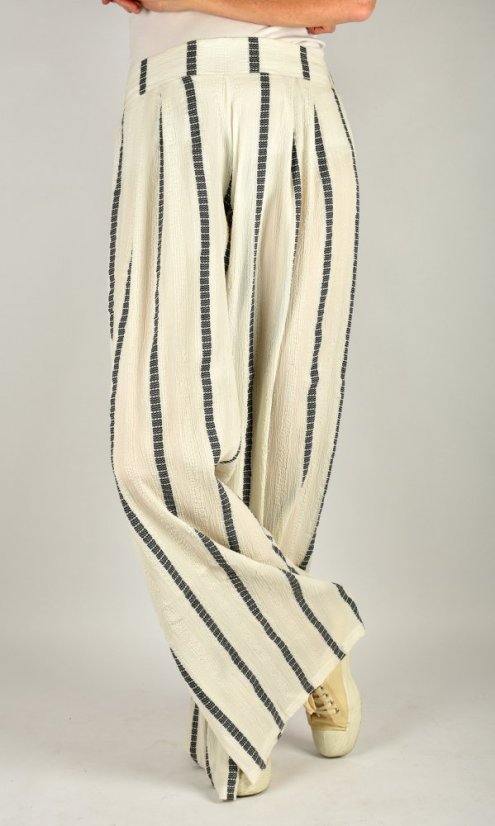 Široké letní kalhoty KELLY L34 - s pruhy