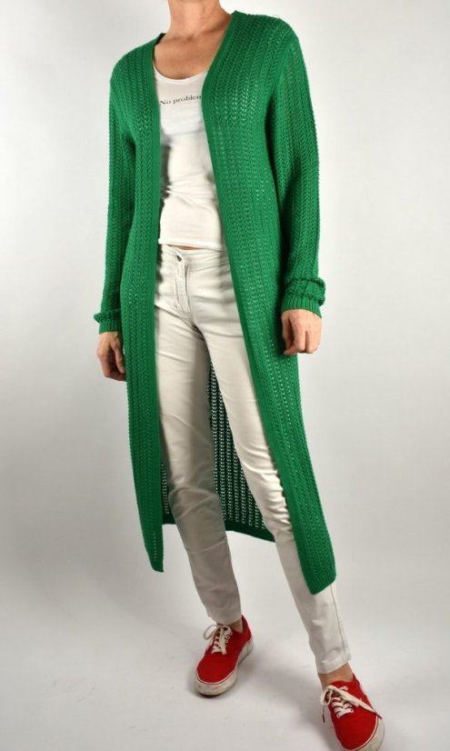 Dlouhý pletený cardigan TOSCA - zelený