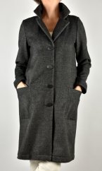 Dámský kabát DORIS - šedočerný melír