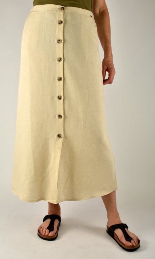 Letní propínací sukně HILA s kapsami - béžová