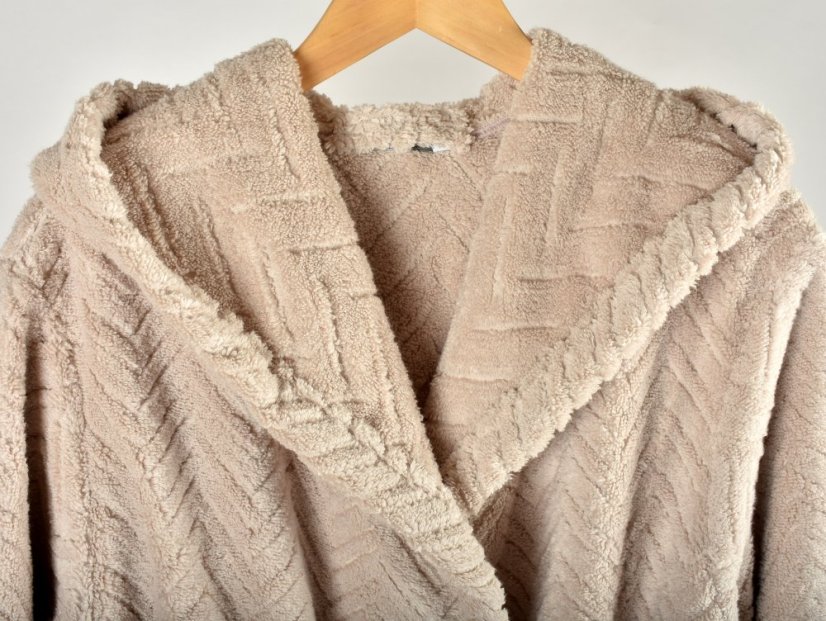 Župan ATHENA s kapucí - oříšková - Velikost: XL