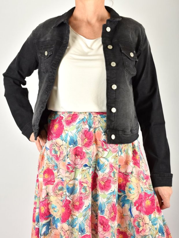 Džínová bunda JORINDA - černá - Velikost: L