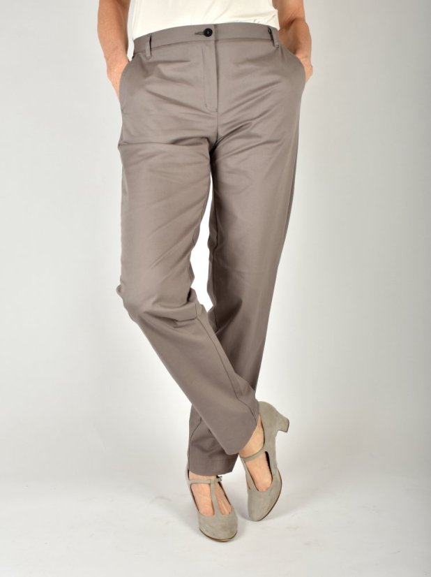 HÁTA dámské plátěné kalhoty s gumou D112537 - šedé L36 - Velikost: EU42