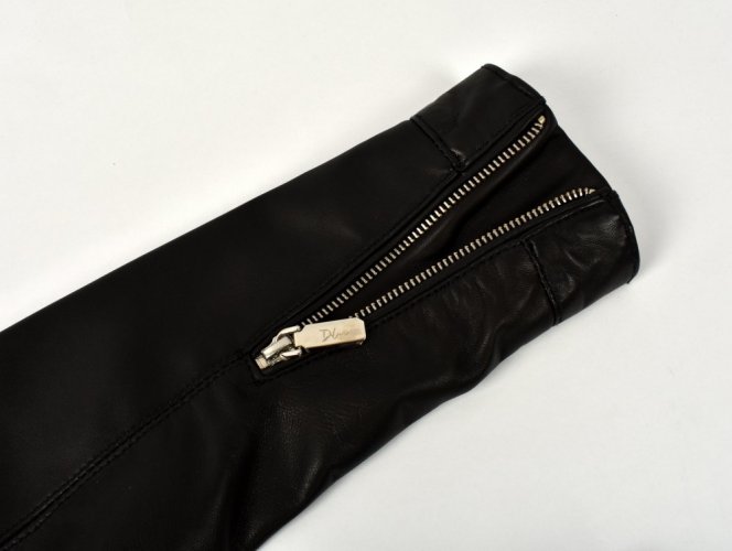 BECCA  kožená bunda na zip - černá - Velikost: L