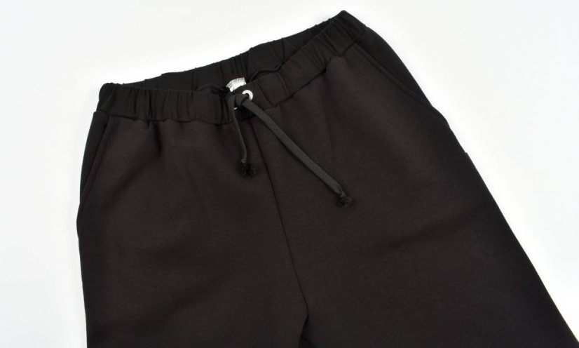 BELLA volné široké tepláky kalhoty - černé L36