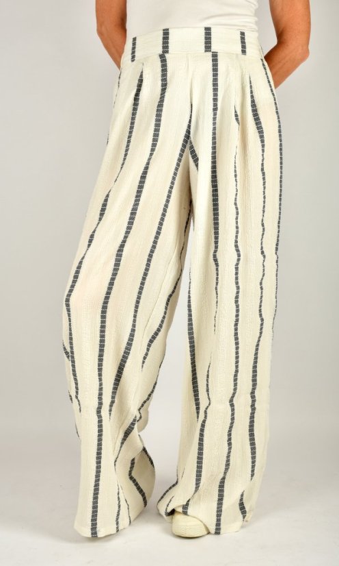 Široké letní kalhoty KELLY L34 - s pruhy