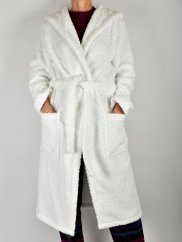 Župan ATHENA s kapucí - bílý