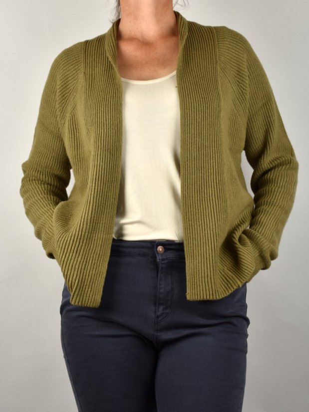 Krátký dámský kardigan PELIN Army