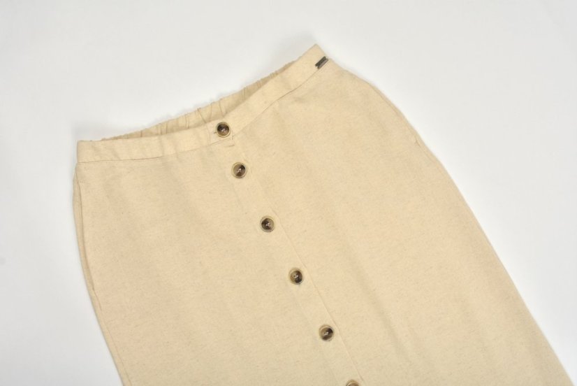 Letní propínací sukně HILA s kapsami - béžová - Velikost: EU46