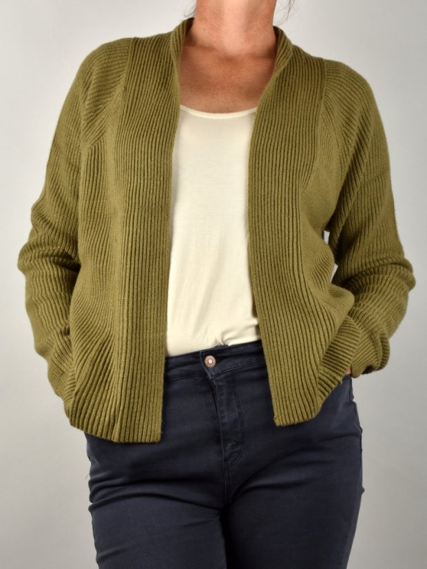 Krátký dámský kardigan PELIN Army