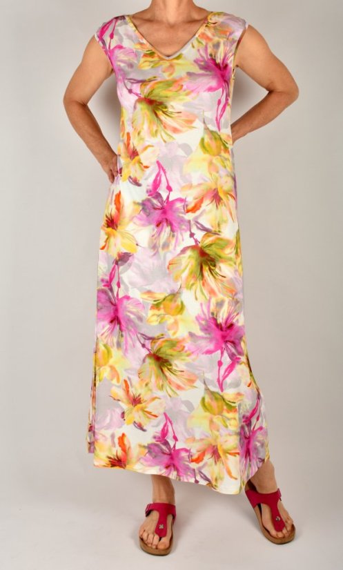 Dámské letní šaty šaty bez rukávů DENNY - pastelové květy