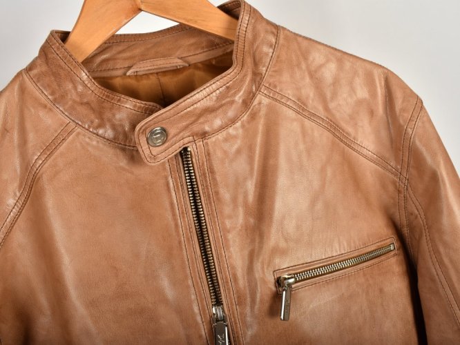 MARCO Whiskey Long pánská kožená bunda na zip - Velikost: L