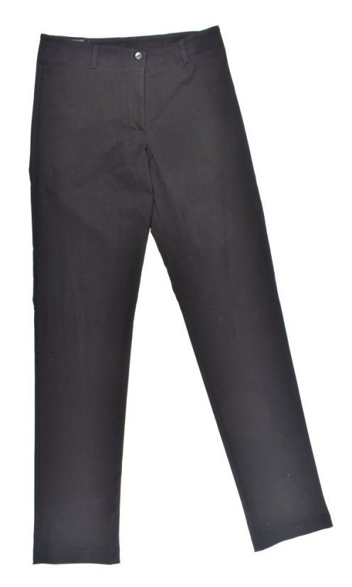 Dámské kalhoty UOMO 19733 s rovnými nohavicemi  - černé L36 - Velikost: EU42