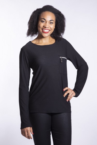 Blůza s kapsou na zip ILT10756BLC