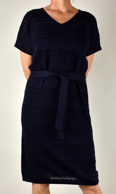 Letní pletené šaty s krátkým rukávem Deep Blue