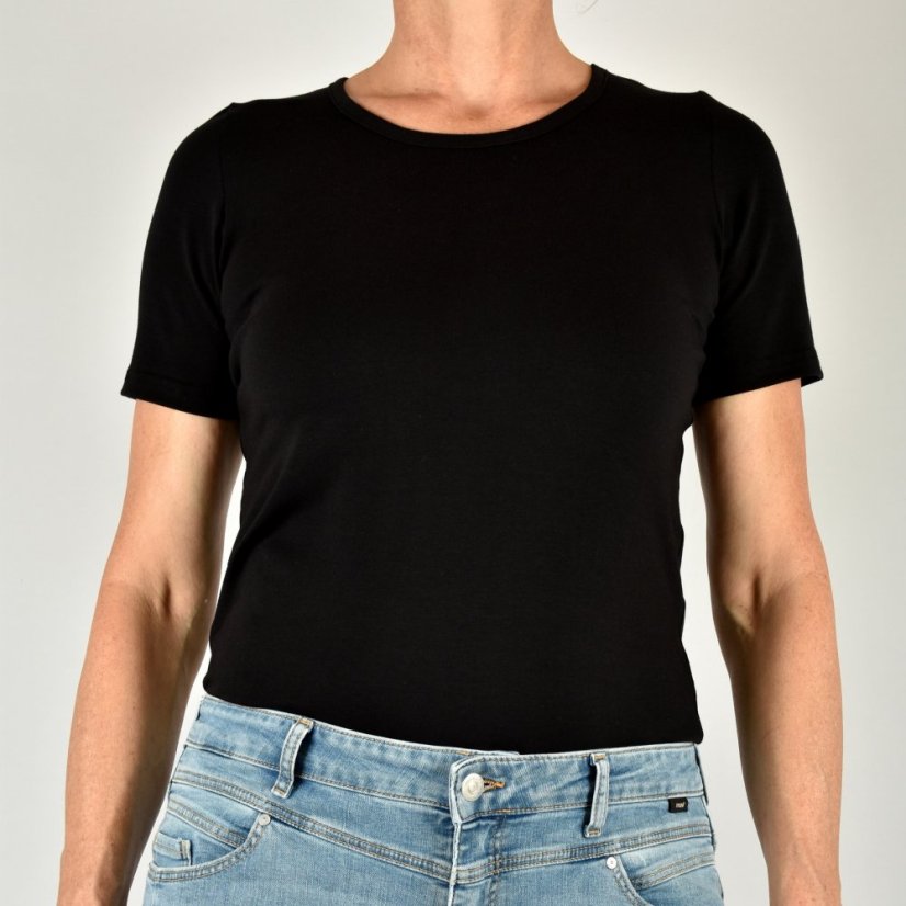 MAJA triko BASIC s krátkým rukávem - černé