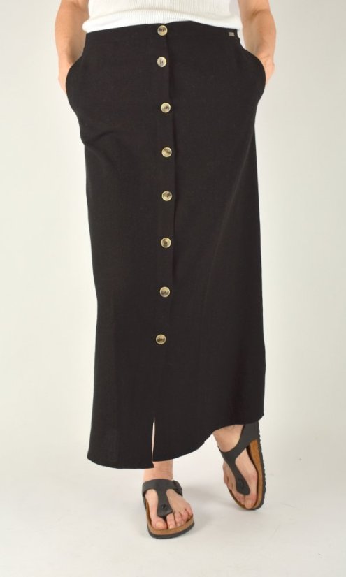 Letní propínací sukně HILA s kapsami - černá