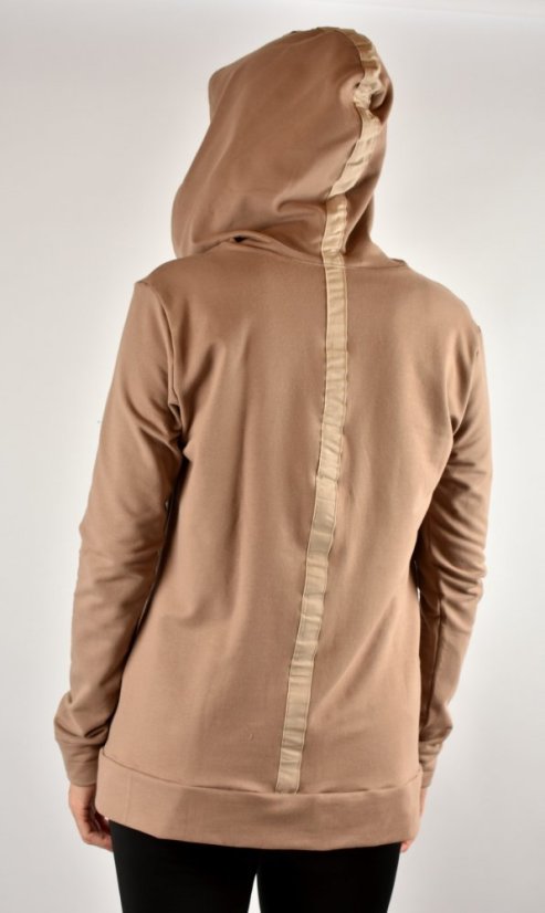 Dámská prodloužená mikina VIKTORIE - světle hnědá