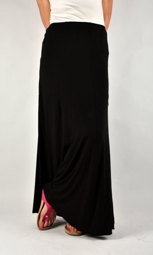 LOTTA prodloužená černá sukně s kapsami