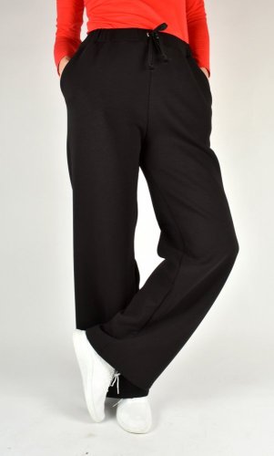BELLA volné široké tepláky kalhoty - černé L34