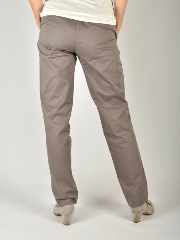 HÁTA dámské plátěné kalhoty s gumou D112537 - šedé L36 - Velikost: EU42