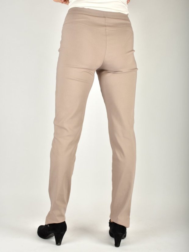 Dámské kalhoty UOMO  19750 slim fit - světle béžové L36 - Velikost: EU42