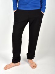 VÍTEK pánské teplé úzké tepláky s kapsami - černé L38