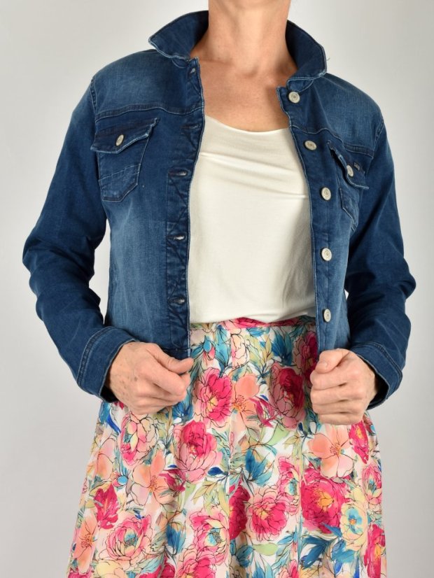 Džínová bunda JORINDA - modrá - Velikost: L