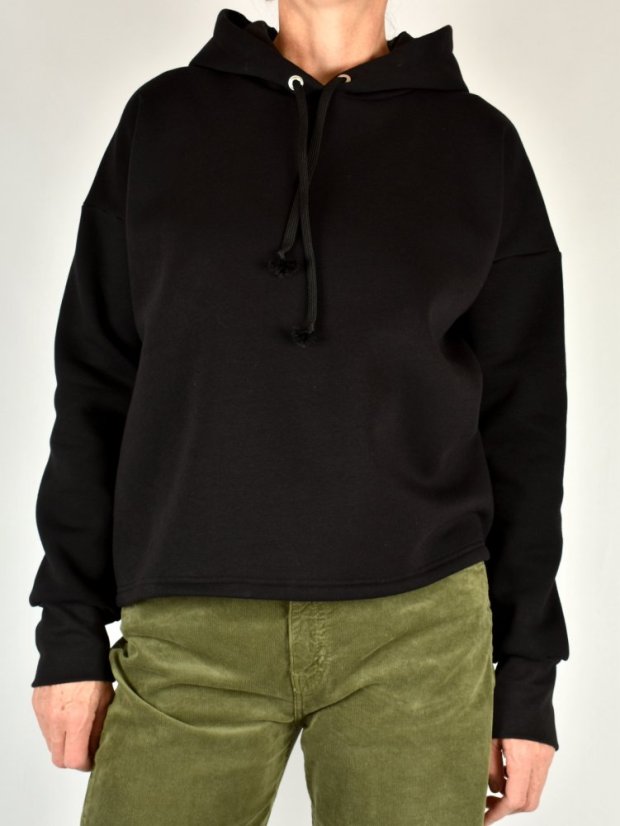 Dámská prodloužená mikina BERTA - černá - Velikost: EU40