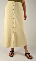 Letní propínací sukně HILA s kapsami - béžová