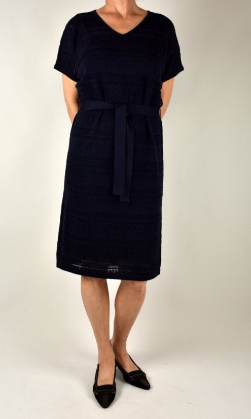 Letní pletené šaty s krátkým rukávem Deep Blue